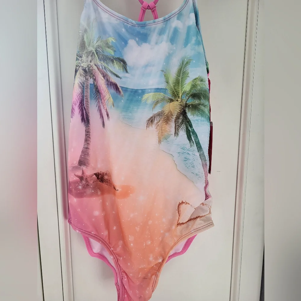 JusticeTropical Paradise Kids One Piece Swimsuit - XL 16/18